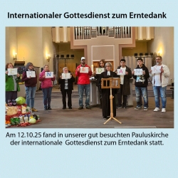 Nachbericht: Internationaler Gottesdienst zum Erntedank 12.10.2025
